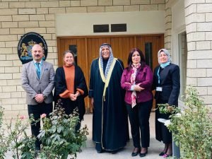 Meeting with a Sheikh, a teacher and IF team in the NL Embassy